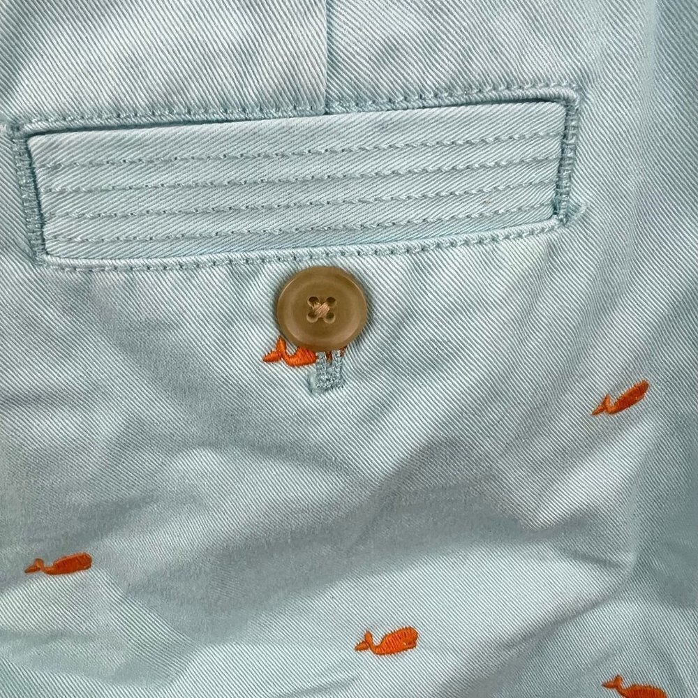 J Crew Critter Broken In Chino Pants Crop Length Whales Blue Size 2 - Picture 5 of 10